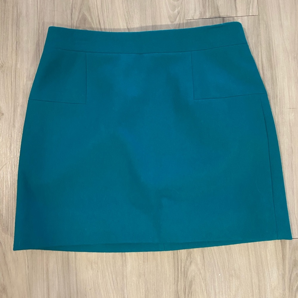 NWT J. Crew Wool Skirt Hunter Green Size 8